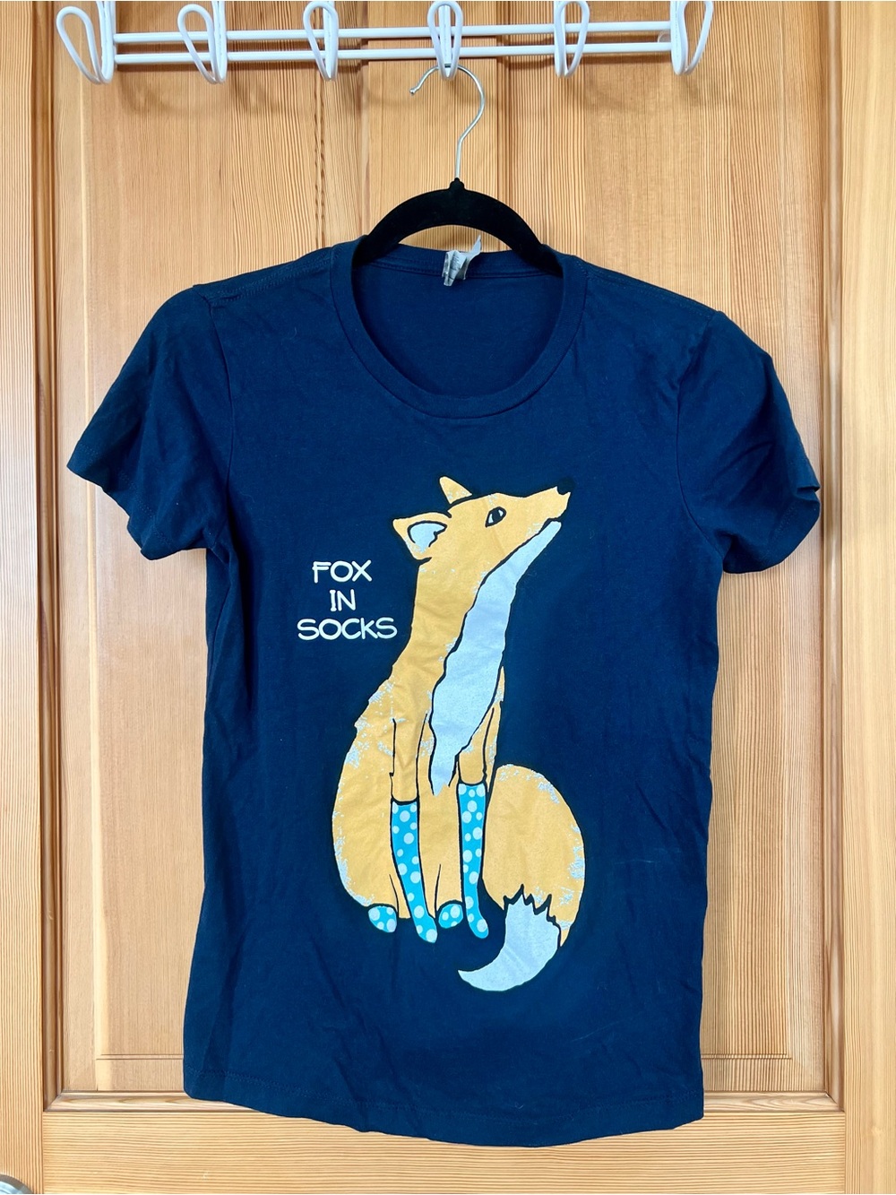 Women’s 'Fox in Socks' Navy Graphic Tee Cotton
